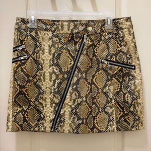 Faux leather snake skin skirt